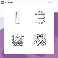 4 Thematic Vector Filledline Flat Colors and Editable Symbols of scale board bitcoin drawing style Editable Vector Design Elements