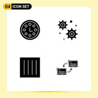 Pack of 4 Modern Solid Glyphs Signs and Symbols for Web Print Media such as achievement dry wreath care computer Editable Vector Design Elements