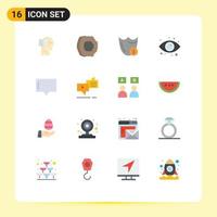 Modern Set of 16 Flat Colors Pictograph of eyes eye fruits dollar secure Editable Pack of Creative Vector Design Elements