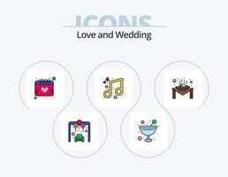 Wedding Line Filled Icon Pack 5 Icon Design. balloon. party. gift. event. decoration vector