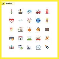 Modern Set of 25 Flat Colors and symbols such as baby help search fire alarm Editable Vector Design Elements