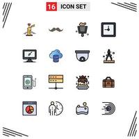 conjunto de 16 iconos de interfaz de usuario modernos signos de símbolos para dispositivos computadora hombres reloj de tiempo elementos de diseño de vectores creativos editables