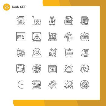 Set of 25 Vector Lines on Grid for tax document metronome online educate Editable Vector Design Elements