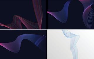 Collection of geometric minimal lines pattern set vector