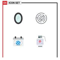 Pack of 4 Modern Flat Icons Signs and Symbols for Web Print Media such as appliances calender household circle maze earth Editable Vector Design Elements