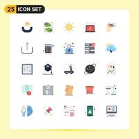 Flat Color Pack of 25 Universal Symbols of process user interface school laptop Editable Vector Design Elements