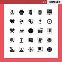 25 Creative Icons Modern Signs and Symbols of shared server internet drink finance business Editable Vector Design Elements