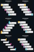 Vector 6 Infographics Pack Presentation slide template 5 Steps cycle diagrams and timelines