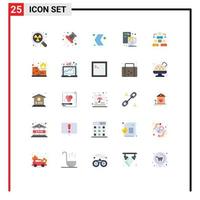 Modern Set of 25 Flat Colors Pictograph of meeting file direction coffee creative Editable Vector Design Elements