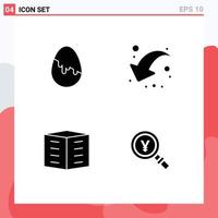 Editable Vector Line Pack of Simple Solid Glyphs of decoration building egg down housing society Editable Vector Design Elements