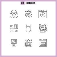 Group of 9 Outlines Signs and Symbols for crypto bit deal mac five game Editable Vector Design Elements