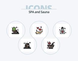 Sauna Line Filled Icon Pack 5 Icon Design. . . lotus. sauna. woman vector