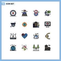 Set of 16 Modern UI Icons Symbols Signs for design cam gear chat web Editable Creative Vector Design Elements