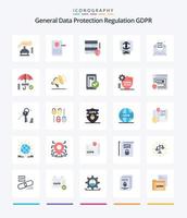 paquete de iconos planos creativos gdpr 25 como europeo. comisión. gdpr. charla de seguridad gdpr vector