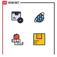 4 Creative Icons Modern Signs and Symbols of add education logistic orbit school Editable Vector Design Elements