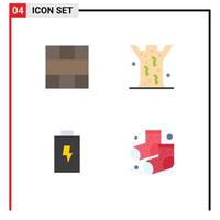 Flat Icon Pack of 4 Universal Symbols of frame battery layout healthcare electric Editable Vector Design Elements