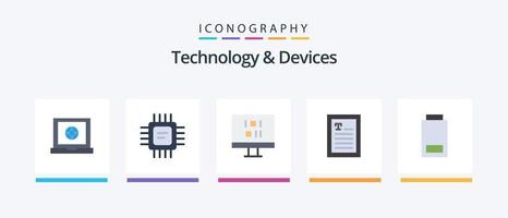 Devices Flat 5 Icon Pack Including . low. data. devices. reader. Creative Icons Design vector