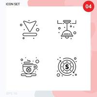 4 Line concept for Websites Mobile and Apps arrow cup download light day Editable Vector Design Elements