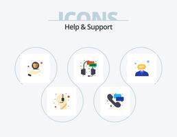 ayuda y soporte plano icon pack 5 diseño de iconos. consultor. Servicio. mano. apoyo. centro vector