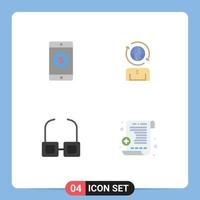 4 Thematic Vector Flat Icons and Editable Symbols of application read dollar management medical report Editable Vector Design Elements