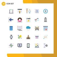 Pack of 25 Modern Flat Colors Signs and Symbols for Web Print Media such as connection file chart vector bezier Editable Vector Design Elements