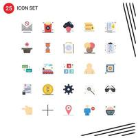 paquete de iconos de vector de stock de 25 signos y símbolos de línea para elementos de diseño de vector editables de protección de pila de nube de dólar de alerta