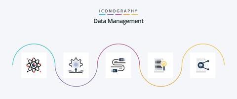 paquete de iconos flat 5 de gestión de datos que incluye archivo. buscar. entorno. expediente. Cuota vector