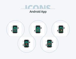 Android App Line Filled Icon Pack 5 Icon Design. plain. storage. drive search. google. app vector