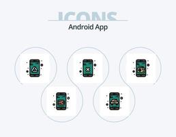 Android App Line Filled Icon Pack 5 Icon Design. plain. storage. drive search. google. app vector