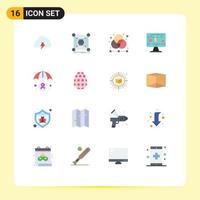 Set of 16 Modern UI Icons Symbols Signs for display computer data grid designer Editable Pack of Creative Vector Design Elements