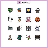 Set of 16 Modern UI Icons Symbols Signs for dye colouring place baking geometry Editable Creative Vector Design Elements