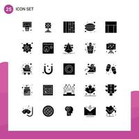 Set of 25 Modern UI Icons Symbols Signs for website webpage layout layout dumplings Editable Vector Design Elements