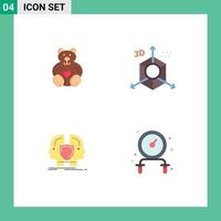 paquete de interfaz de usuario de 4 iconos planos básicos de corazón hombre boda desarrollo elementos de diseño vectorial editables duales vector