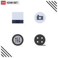 Modern Set of 4 Flat Icons Pictograph of grid battery media options electric Editable Vector Design Elements