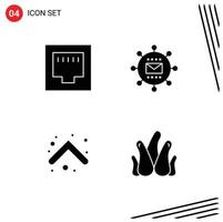 4 Creative Icons Modern Signs and Symbols of cable arrows engine optimization direction Editable Vector Design Elements