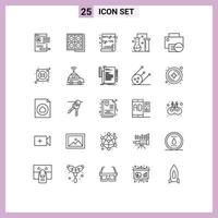 25 Creative Icons Modern Signs and Symbols of science of matter chemistry socket chemical science music Editable Vector Design Elements