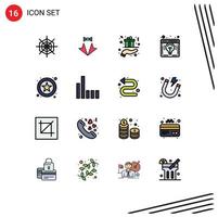 conjunto de 16 iconos modernos de la interfaz de usuario signos de símbolos para el lanzamiento de la idea de negocio navegador de bodas elementos de diseño de vectores creativos editables a mano