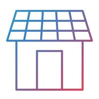 Solar House Line Gradient Icon vector