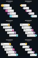 Vector 6 Infographics Pack Presentation slide template 5 Steps cycle diagrams and timelines