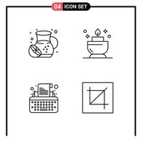 Universal Icon Symbols Group of 4 Modern Filledline Flat Colors of food typewriter lemonades ent crop Editable Vector Design Elements