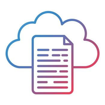 Cloud Document Line Gradient Icon vector