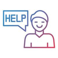 Ask For Help Line Gradient Icon vector