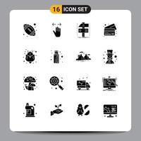paquete de iconos de vector de stock de 16 signos y símbolos de línea para el juego de tarjetas de creación de crédito actual elementos de diseño de vector editables