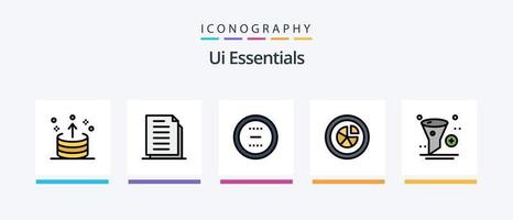 Ui Essentials Line Filled 5 Icon Pack Including close. cancel. design. remove. delete. Creative Icons Design vector