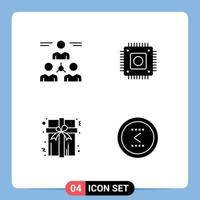 User Interface Pack of Basic Solid Glyphs of connect box team hardware present Editable Vector Design Elements