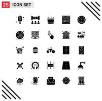 Set of 25 Modern UI Icons Symbols Signs for timer web bucket seo keyword Editable Vector Design Elements