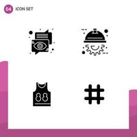 Thematic Vector Solid Glyphs and Editable Symbols of bubble shirt eye engineer game Editable Vector Design Elements