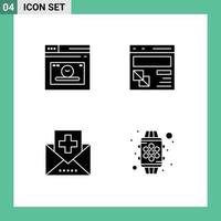 Mobile Interface Solid Glyph Set of Pictograms of web disease time development health Editable Vector Design Elements