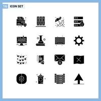 16 Creative Icons Modern Signs and Symbols of web computer summer chart key Editable Vector Design Elements