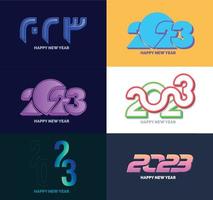 Big Set of 2023 Happy New Year logo text design 2023 number design template vector